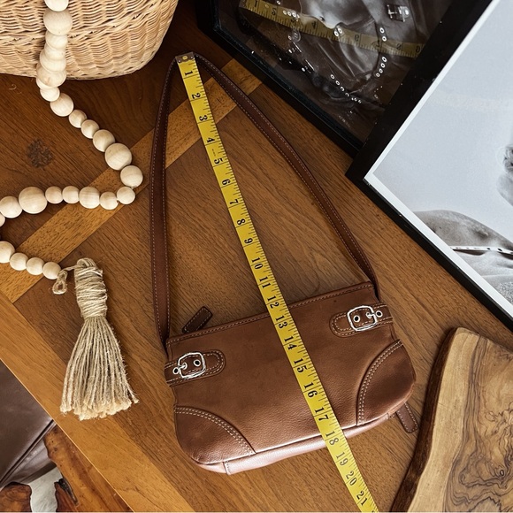 100% GENUINE LEATHER TAN SHOULDER BAG #0350 - Picture 13 of 15